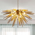 Modern Blown Glass Chandelier Clear And Amber Sting Half-Sphere Shape