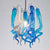 Miniature Designed Murano Glass Chandelier Blue And White Pendant