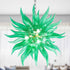 Contemporary Chihuly Style Blown Glass Chandelier Emerald Green