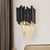 Modern Wall Lamp Black Matte Steel Crystal Pendants For Bedroom