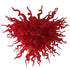Chihuly Type Blown Glass Chandelier Dark Red Color