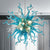 Chihuly Style Blown Glass Chandeliers in Blue and Grey Color Sputnik Shape