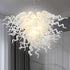 Chihuly Style Blown Glass Chandelier Pearl White Home Decor