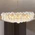 Rectangular Mid Century Bubbled Clear Ball Swirled Texture Glass Chandelier