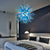 Chihuly Style Blown Glass Chandeliers Light Azure&Blue Sputnik Shape