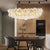 Rectangular Talia Style Bubbled Clear Ball Swirled Texture Glass Chandelier