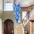 Giant Chihuly Style Glass Chandelier Blue And White Inverted Cone Shape