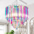 Vintage Multi-colors Rainbow Glass Prisms Tiered Chandelier