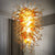 Blown Glass Chandelier Large Chihuly Style Red And Amber