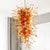 Blown Glass Chandelier Large Chihuly Style Red And Amber