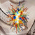 Hand-Blown Chihuly Style Explosion Chandelier – Multicolor Art Glass Light Fixture