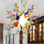 Hand-Blown Chihuly Style Explosion Chandelier – Multicolor Art Glass Light Fixture-D24