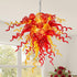 Sun Flare Blown Glass Chandelier Chihuly Style Red With Amber