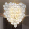 Talia Style Chandelier Bubbled Clear Glass Ball Swirled Texture D36