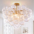 Talia Style Semi- Flushed Bubbled Clear Ball Swirled Texture Glass Chandelier