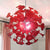 Sputnik Horn Flower Hand Blown Glass Chandelier Red D34