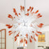 Sputnik Shape Blown Glass Chandelier White With Brown Peach End