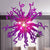 Chihuly Sputnik Shape Blown Glass Chandeliers Purple Color