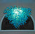 Blown Glass Chandelier Blue