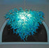 Blown Glass Chandelier Blue