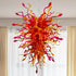 Sun Flare Blown Glass Chandelier Chihuly Style Red Amber And Violet