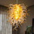 Chihuly Style Chandelier Murano Clear Glass With Amber Tip