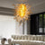 Chihuly Style Chandelier Murano Clear Glass With Amber Tip