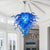 Chihuly Style Murano Glass Chandelier Blue Color