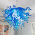 Chihuly Style Murano Glass Chandelier Blue And White Color