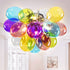 Modern Semi Flush Blown Glass Chandelier Rainbow Bubble Cluster