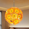 Ceiling In Blooms Blown Glass Plates Chandelier Yellow And Orange