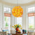 Ceiling In Blooms Blown Glass Plates Chandelier Yellow And Orange