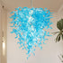 Chihuly Style Murano Glass Chandelier Light Blue D28"XH32"