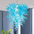 Chihuly Style Murano Glass Chandelier Light Blue D28