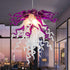 Blown Glass Chandelier Chihuly Style Purple And White D20"X H22"