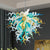 Chihuly Style Murano Glass Chandelier Colorful D30