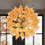 Sputnik Shape Blown Glass Chandelier Orange Dandelion