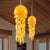 Murano Glass Jellyfish Pendant Lamp Wind Chime Suncatcher Orange