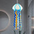 Murano Glass Jellyfish Pendant Lamp Wind Chime Suncatcher Blue&Orange