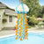 Murano Glass Jellyfish Pendant Lamp Wind Chime Light Blue & Orange