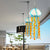 Murano Glass Jellyfish Pendant Lamp Wind Chime Light Blue & Orange