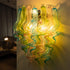 Blown Glass Wall Lamps Chihuly Style Murano Glass Blue Green Pink