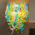 Blown Glass Wall Lamps Murano Glass Chihuly Glass Blue Green Pink