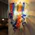 Blown Glass Wall Lamps Chihuly Style Murano Glass  Dark Blue Light Blue Orange