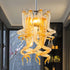 Miniature Designed Murano Glass Chandelier Amber Pendants