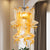 Miniature Designed Murano Glass Chandelier Amber Pendants