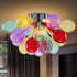 Semi Flush Mounted Bubbles Chandelier Multi Colors Stripped Glass Ball