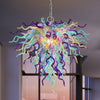 Blown Glass Chandelier Invert Cone Amber Purple Aqua D22'XH18“