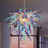 Blown Glass Chandelier Invert Cone Amber Purple Aqua D22'XH18“