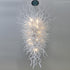 Large Chihuly Style Blown Glass Chandelier Pure White